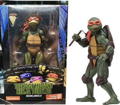 18cm Teenage Mutant Ninja Turtles Figur 1990 Michelangelo Garage Kit Orange
