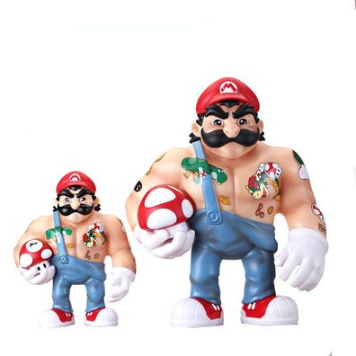 Muskel Super Mario Pilz GK Figure Anime Sammlerfiguren Modell Garage Kit