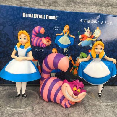 3Pcs Alice in Wonderland Figure Cheshire Cat Sammeln Modell Puppe Garage Kit