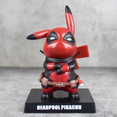 15cm Deadpool Pikachu Figure Marvel Pokemon Cos Q Version Sammeln Garage Kit