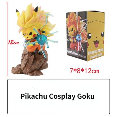 12cm Anime Dragon Ball Z Figure Pikachu Cos Goku Q-Version Modell Garage Kit