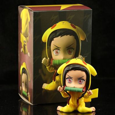 9cm Demon Slayer Figure GK Kamado Nezuko Cosplay Pikachu Garage Kit Modell