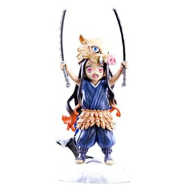 19.5cm Demon Slayer Figure Kamado Nezuko Cosplay Hashibira Inosuke Garage Kit