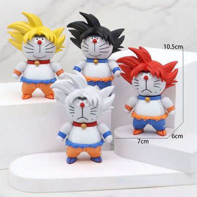 4 Stücke Anime Doraemon Cos Goku Figure Dragon Ball Cosplay Sammeln Garage Kit