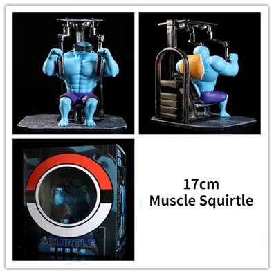 17cm Pokemon Muscle Squirtle Gewichtheben Garage Kit Sammeln Modell Figure