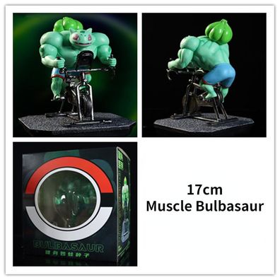 17cm Pokemon Muscle Bulbasaur Gewichtheben Garage Kit Sammeln Modell Figure