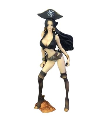 24cm Anime One Piece Pirat Figure Kapitän Styling Boa·Hancock Garage Kit Schwarz