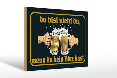 Holzschild Alkohol 30x20 cm du nicht da wenn kein Bier hast Schild wooden sign