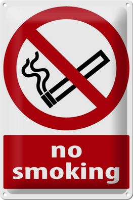 Blechschild Warnschild 20x30 cm No Smoking Metall Deko Schild tin sign