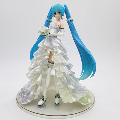 25cm Anime Heldinnen Miku Hatsune Hochzeit Kleid Figure Puppe Garage Kit Modell