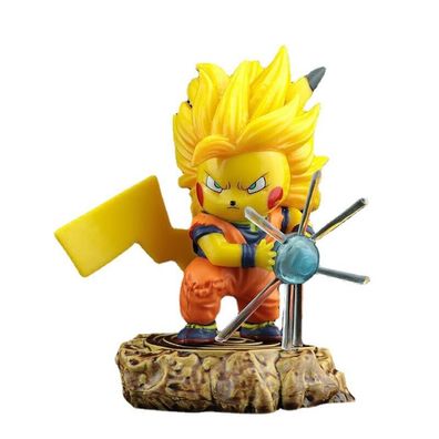 11CM Pokemon Pikachu Cosplay Dragon Ball Figure Super Saiyan Son Goku Garage Kit