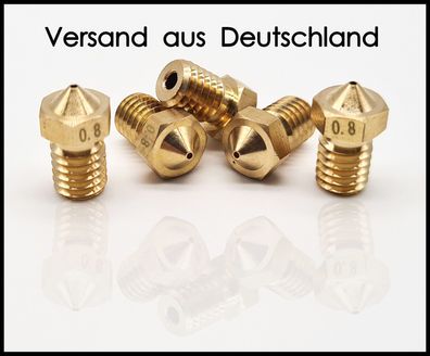 DE-Versand !! 5 Stk 0.8mm Düse Nozzle 3D-Drucker für E3D Hot Ends V5, V6