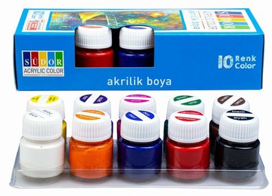 Acrylfarbenset 10x20ml | Ideal für Anfänger, Künstler und Kinder