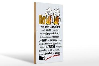 Holzschild Alkohol 20x30 cm Bier schmeckt immer Freude Deko Schild wooden sign