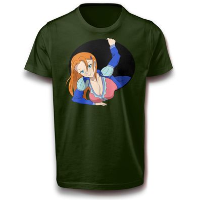 Anime Frau Frauenpower comic fun T-Shirt 122 - 3XL Baumwolle Japan Spaß Lustig