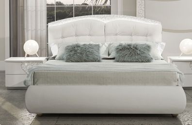Italienisches Doppelbett 160x200 cm in Margherita in Weiß / Creme