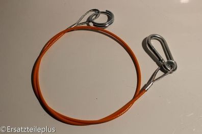 Abreißseil 1200mm Ring/ Karabinerhaken PVC orange * Made in Germany*