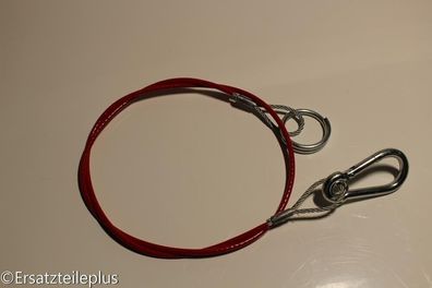 Abreißseil 1500mm Ring/ Karabinerhaken PVC rot * Made in Germany*