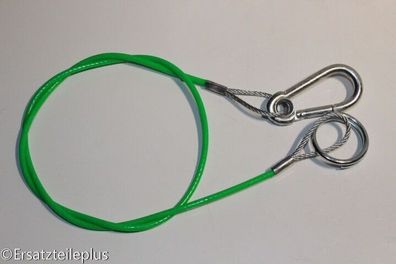 Abreißseil 1200mm Ring/ Karabinerhaken PVC grün * Made in Germany*