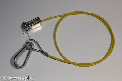 Abreißseil 800mm Gabelkopf/ Karabinerhaken PVC gelb * Made in Germany*