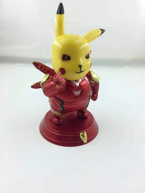 18CM Pokemon Anime Pikachu Cosplay Iron Man Infinity Gauntlet Figure Garage Kit