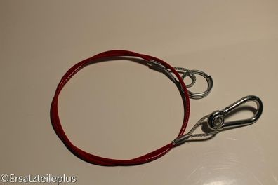 Abreißseil 1000mm Ring/ Karabinerhaken PVC rot * MADE IN Germany*