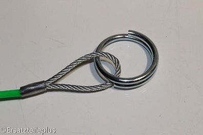 Abreißseil 1500mm Ring/ Karabinerhaken PVC grün * MADE IN Germany*