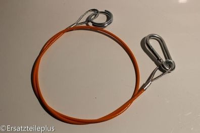 Abreißseil 1800mm Ring/ Karabinerhaken PVC orange * MADE IN Germany*
