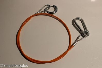 Abreißseil 2000mm Ring/ Karabinerhaken PVC orange * MADE IN Germany*
