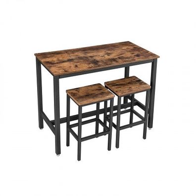 Industrial Look Stehtisch mit 2 Barhockern Myhomelando