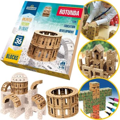 Baustein SET Rotunde - 36cm Kolosseum 3D DIY Kreativ Spielzeug Blocks Cardblocks