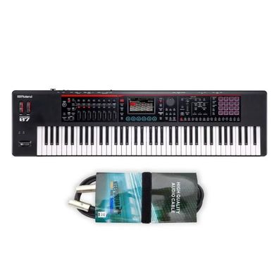 Roland Fantom-07 Synthesizer-Keyboard mit MIDI-Kabel