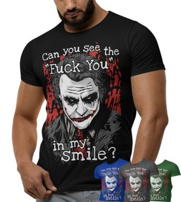 T-Shirt Joker "Can you see the FCK YOU in my smile" blood Bat hater Man B23