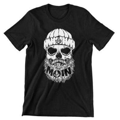 T-Shirt Moin Herren Totenkopf Anker Skull Bart Nord Northcoast B8