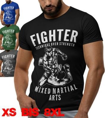 Fighter Mixed Martial Arts Streetfight T-Shirt MMA Fitness Training Thai B17