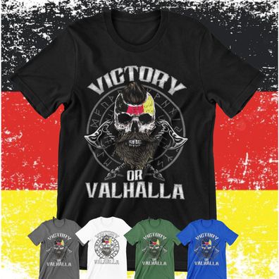 Victory or Valhalla German Viking T-Shirt Valknut Wikinger Thor Odin Warrior A4