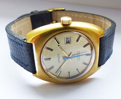 Schöne Lanco Swiss Calendar17Jewels Herren Vintage Armbanduhr in Top Zustand