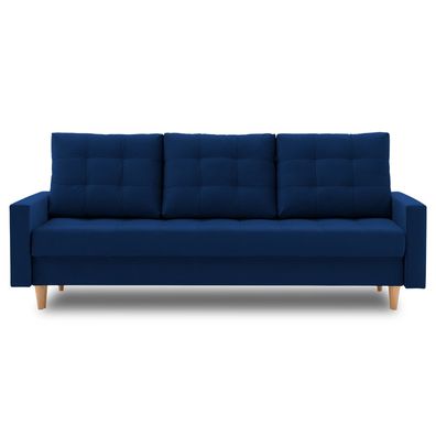 Couch Lena 215x92 mit schlaffunktion und Bettaksen - Klassisch Design - Kissen