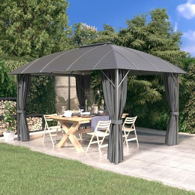vidaXL Pavillon mit Seitenwänden & Bogendach 3x4 m Anthrazit