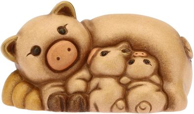 Thun Schweinegruppe mit Ferkeln aus Keramik Klassische Krippe 6,8 x 4,3 x 3,5 cm ...