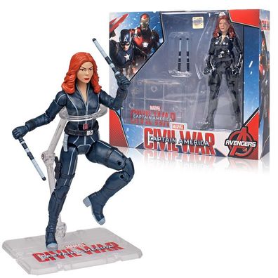 17cm The Avengers Black Widow mit Klammer Action Figure Sammeln Garage Kit Model