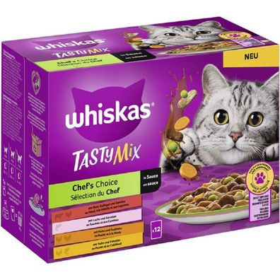 Whiskas ?Tasty Mix Portionsbeutel Multipack Chefs Choice in Sauce - 4 x 12 x 85g ...