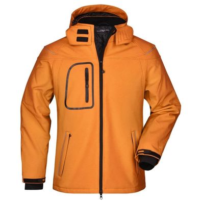 Men`s Winter Softshell Jacke - orange 108 XL