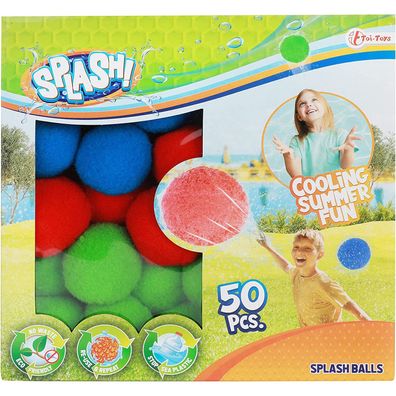 Toi-Toys SPLASH Super Splashbälle 5cm (50 Stück) Wasserbomben nachhaltig Bälle