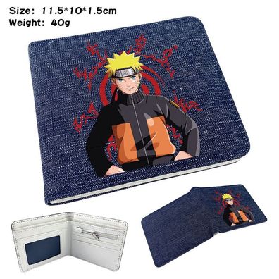 Anime Naruto Denim Brieftasche Jungen Mädchen Bifold kleine Geldbörsen Geschenk