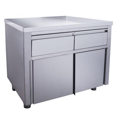 Gastro Edelstahlschrank Schubladen + Schiebetüren 1000x 700 x 850 NEU Gastlando