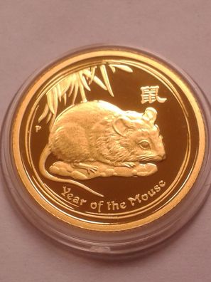 Original 15$ 2008 PP Australien Lunar Maus 1/10 Unze 3,11g Gold PP 15 Dollars 2008 PP