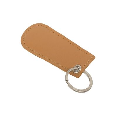 Schlüsselanhänger Leder mit Einkaufschip - curry