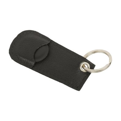 Schlüsselanhänger Leder mit Einkaufschip schwarz