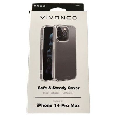 Vivanco Safe and Steady Backcover Apple iPhone 14 Pro Max Transparent Neu OVP
